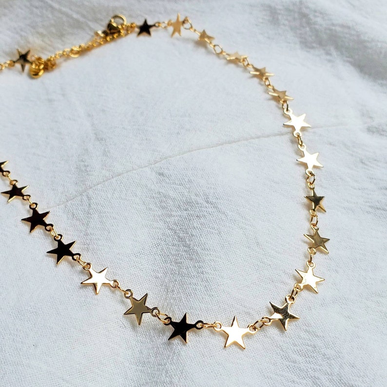 Gold Star Choker, Gold Star Necklace, Gold Star Choker Necklace Dainty, Celestial Jewelry, Constellation Necklace image 2