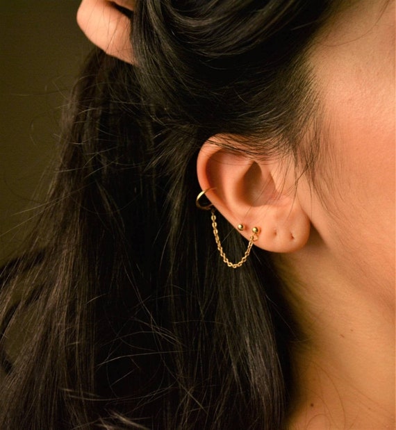 Etsy double cheap piercing earrings