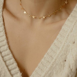 Gold Star Choker, Gold Star Necklace, Gold Star Choker Necklace Dainty, Celestial Jewelry, Constellation Necklace image 4