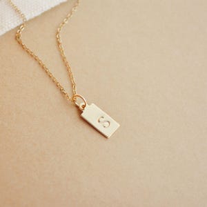 14k Gold filled Initial Tag Necklace, Personalized Necklace, Letter Necklace, Custom Necklace, Gift for her, Birthday, Anniversary