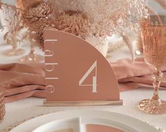 Wedding Table Number, Arch Table Numbers, Wedding Table Number Sign, Modern Arch Shape Wedding Table Sign - Namib