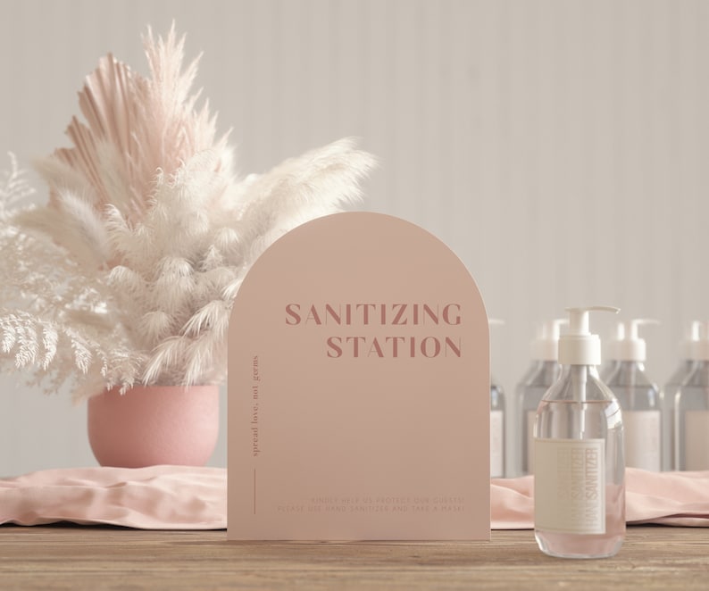 Sanitizing Station Sign Hand Sanitize Sign Arch Wedding image 1