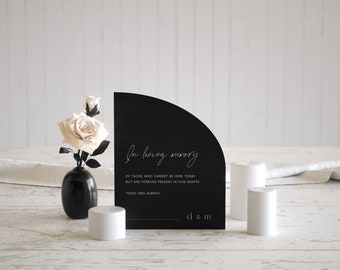 In Loving Memory Sign: Modern Minimalist Arch Wedding Memorial (Printable)