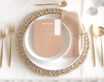 Arch Wedding Dinner Menu Card: Minimalist Marrakesh Place Cards