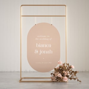 Double Arch Wedding Welcome Sign: Modern Bohemian Decor