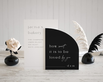 Arch Dessert Menu Sign: Minimalist Wedding Dessert Bar