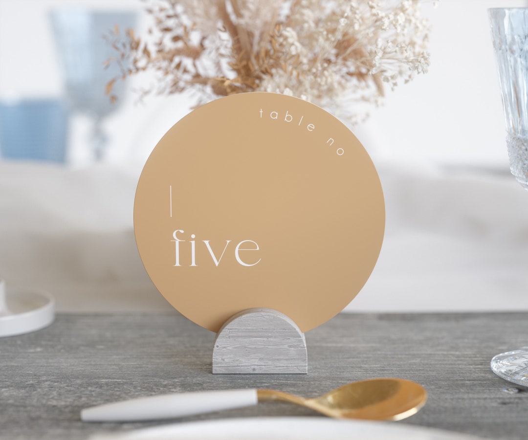 Circle Wedding Table Numbers, Modern Minimalist Table Numbers, Wedding ...