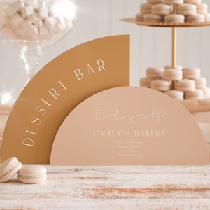 Arch Dessert Table Sign, Dessert Menu Sign, Sweets Menu Sign, Minimalist Wedding Dessert Bar Station, Dessert Bar Sign, Bahariya