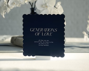 Generations of Love Sign | Generations of Love Wedding Sign | Wedding Family Sign | Wave Wiggly Wedding Sign | Ceremony Sign - Sapphire