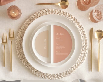 Arch Wedding Menu & Place Card: Minimalist Personalized Name Cards