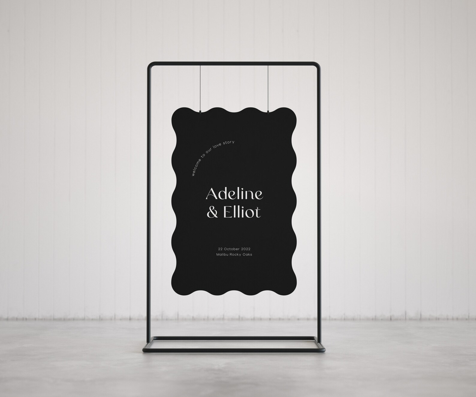 Black Welcome Sign, Wave Wedding Signs, Wedding Welcome Sign Arch Shape ...