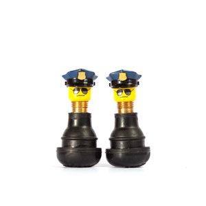2 valve caps police officer Lego minifigure for car, bicycle and motorcycle upcycling image 2