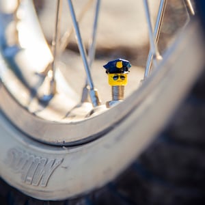 2 valve caps police officer Lego minifigure for car, bicycle and motorcycle upcycling image 1