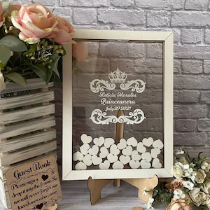 Quinceanera Birthday Guest Book Alternative Mis Quince Anos Guestbook Gift Quinceanera Acrylic Guestbook Sweet 16 Guestbook Drop Box