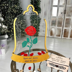 Beauty and the Beast Wedding Guest Book Alternative Rose In Flask Wedding Guestbook Disney Wedding Guest Book Sign Fairytale Guestbook