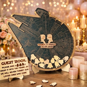 Star Wars Millennium Falcon Wedding Guest Book Alternative –  Star Wars Guestbook - Star Wars Unique Wedding Guest Book Sign In