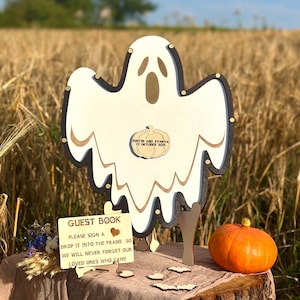 Personalized Halloween wedding guest book alternative, Halloween party guestbook, Unique guest book, Wood guest book, Gothic guest book