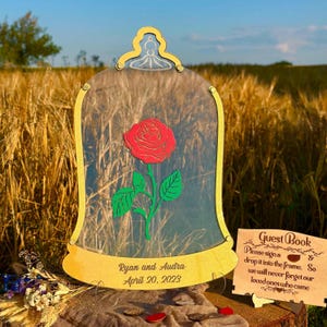 Beauty and the Beast Wedding Guest Book Alternative Rose In Flask Wedding Guestbook Disney Wedding Guest Book Sign Fairytale Guestbook