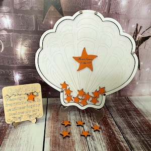 Sea Shell Shaped Sweet 15 Birthday Guest Book Alernative Quinceanera Guestbook Sweet 16 Birthday Guestbook Beach Themed Guestbook