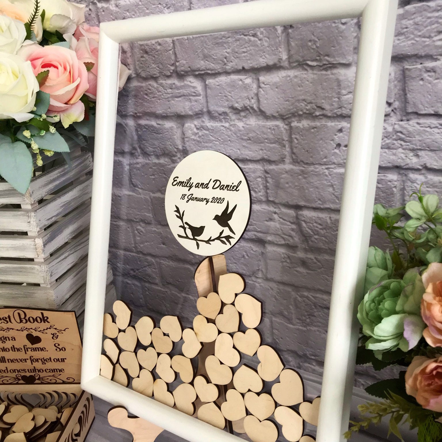 White Acrylic Wedding Guest Book Alternative Clear Guestbook Etsy