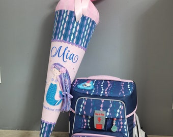 Schultüte mit einer Meerjungfrau - Zuckertüte für Mädchen - 3 D Meerjungfrau-  sehr edel passend zum Step by Step Mermaid - wunderschön!