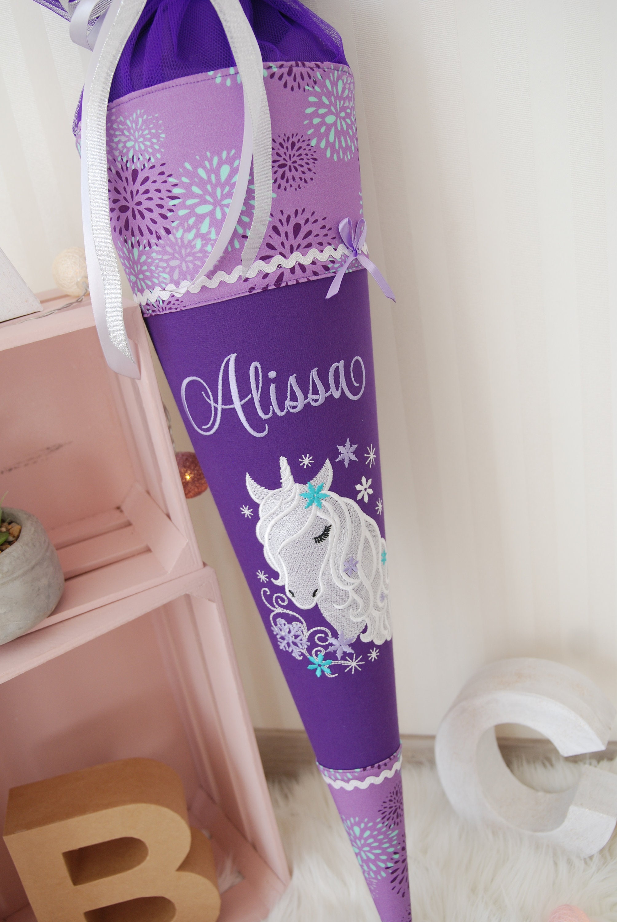 Einhorn Pferd Einhorn Schultüte Zuckertüte für Mädchen - Etsy.de