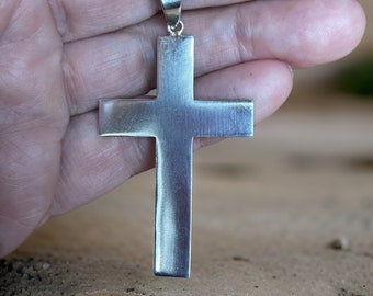 Men’s Cross Necklace Handmade Cross Pendant in Sterling Silver Men Jewelry Cross  Birthday Gift For Boyfriend