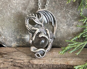 Dragon silver necklace, 925 sterling silver dragon