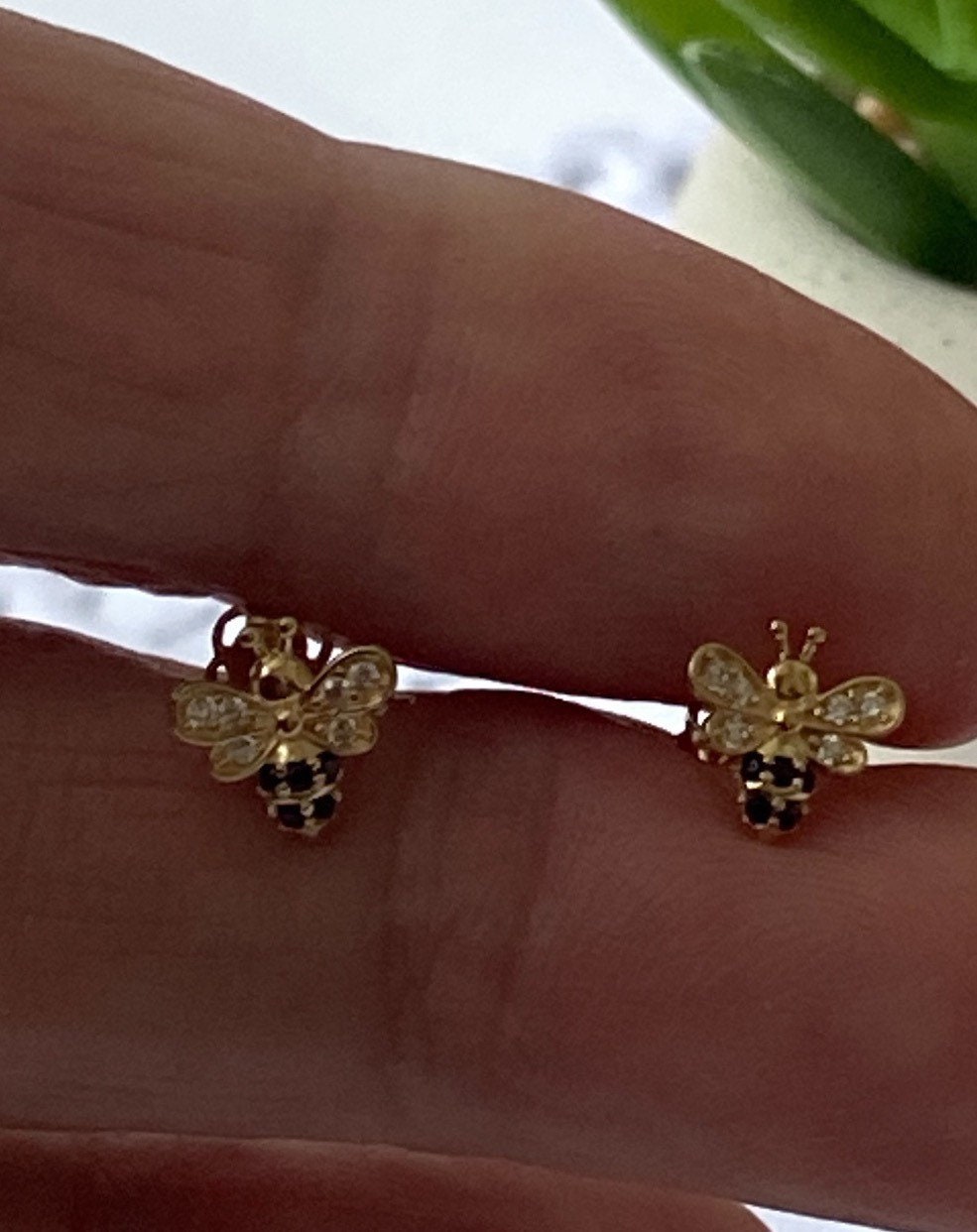Solid Gold Bee earrings 14k solid gold gold stud earrings Etsy