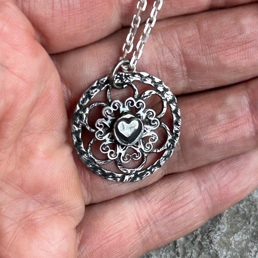 925 Silver Heart Necklace Handmade, Unique Jewelry Gift Etsy