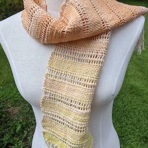 Hand woven, hand spun multi color scarf
