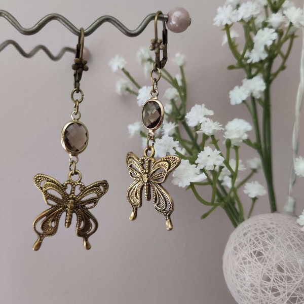 Boucles d'oreilles style vintage, Papillons