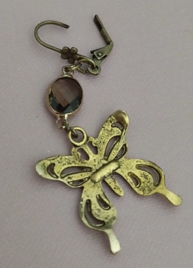Boucles d'oreilles style vintage, Papillons image 4