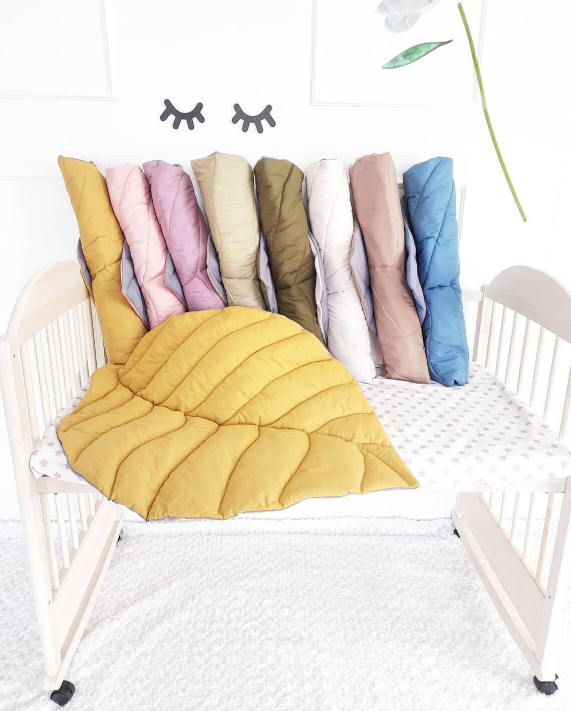 Leaf shape baby mat Forest style kids playroom Leaf rug Etsy