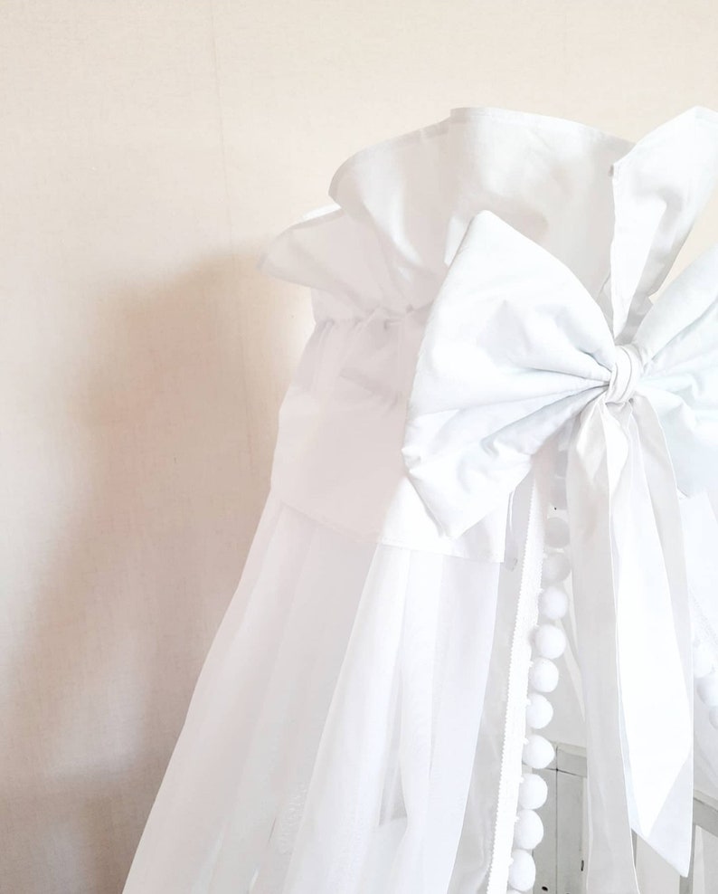 Bed Tulle Canopy for Nursery Princess Playhouse Pom Pom Etsy