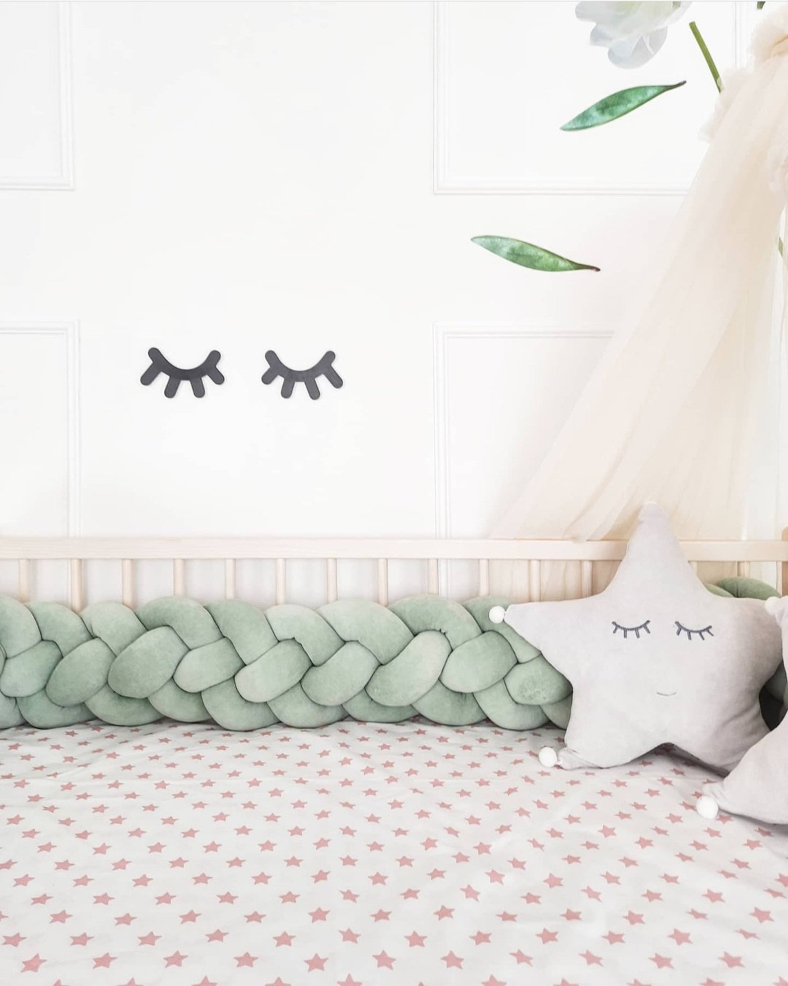 Cot Bumper Braided Crib Bumper Cot Bedding Knot Cushion Etsy