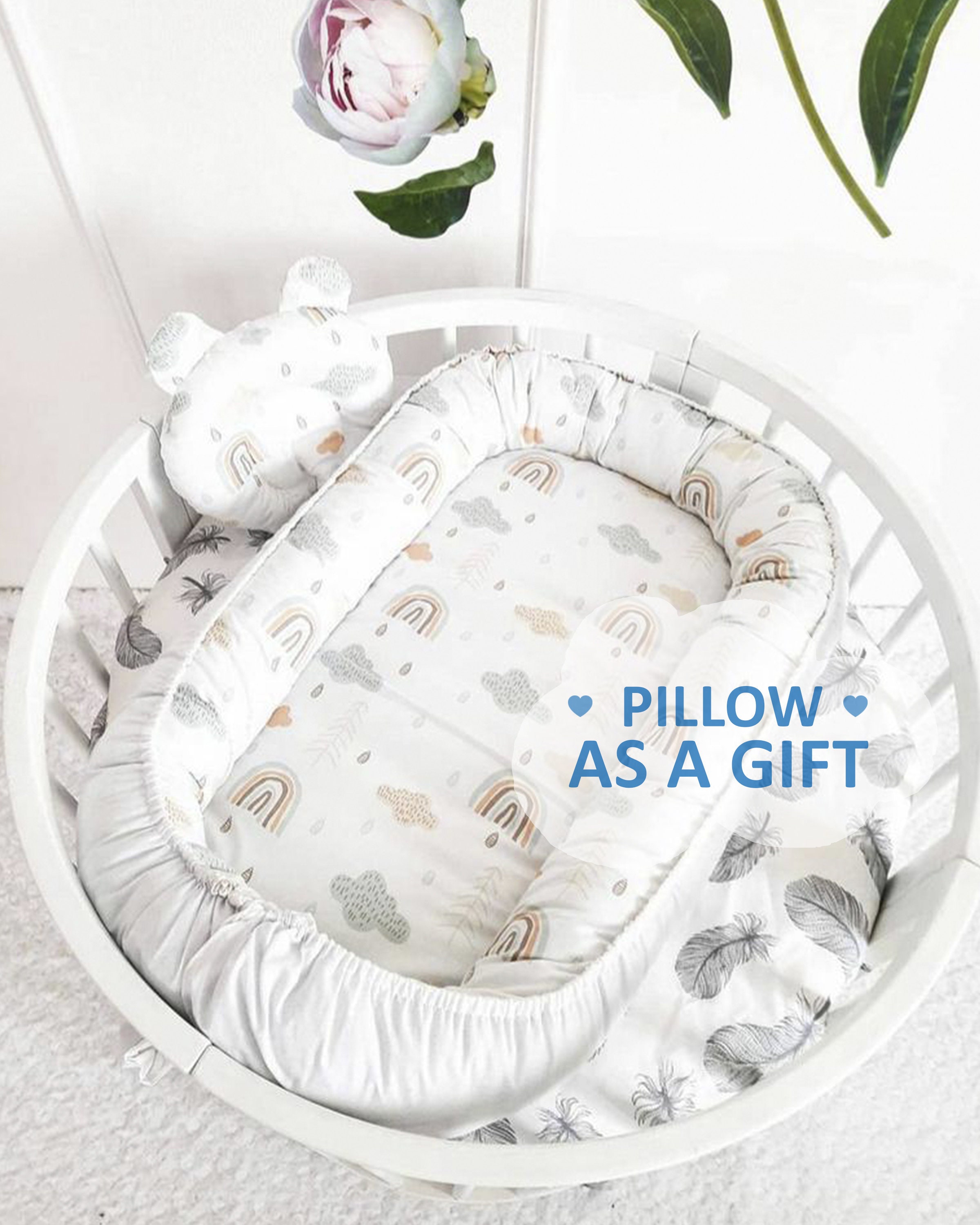 Baby nest Pillow as a gift ready to ship double sided Etsy