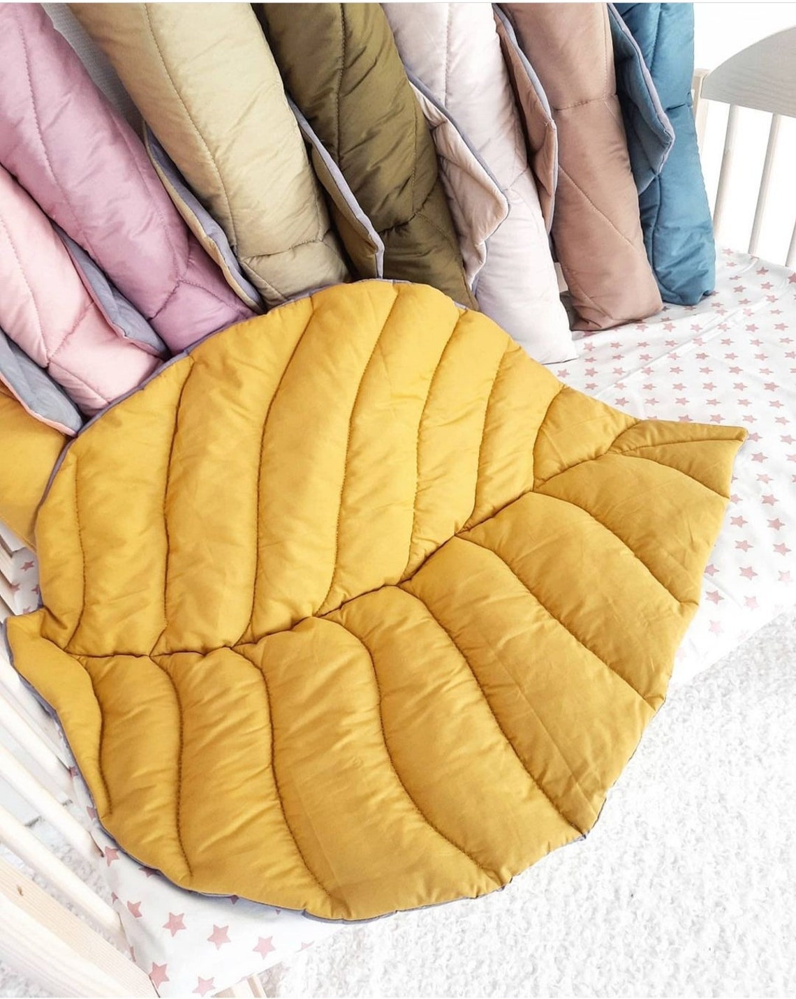 Leaf shape baby mat Forest style kids playroom Leaf rug Etsy