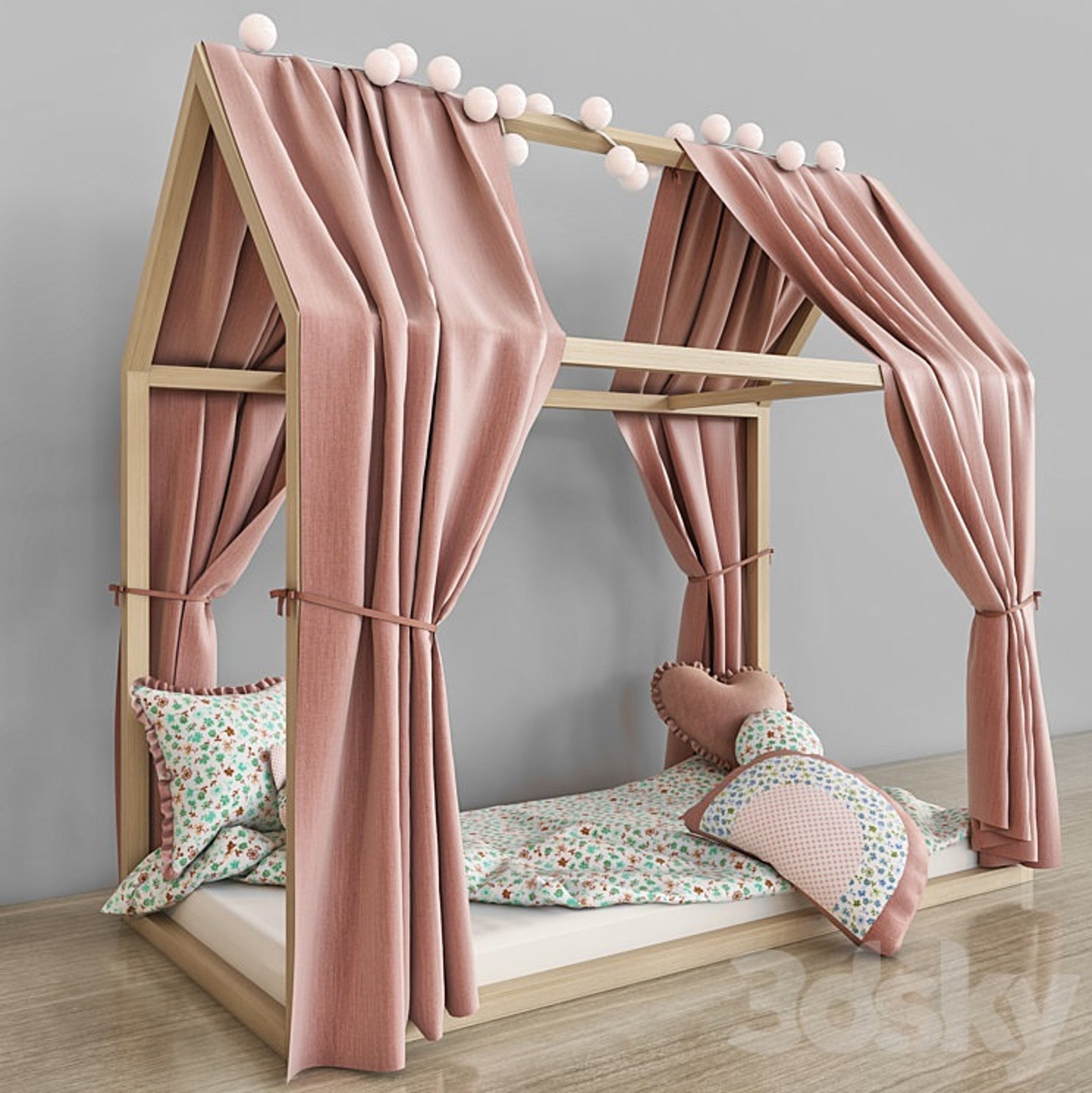 Montessori Bed Canopy Pink Tulle Canopy Bed Baldachine Etsy