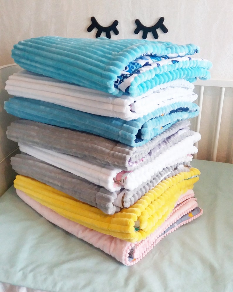 Minky Baby Blanket Pillow White Baby Blanket Girls Crib Etsy