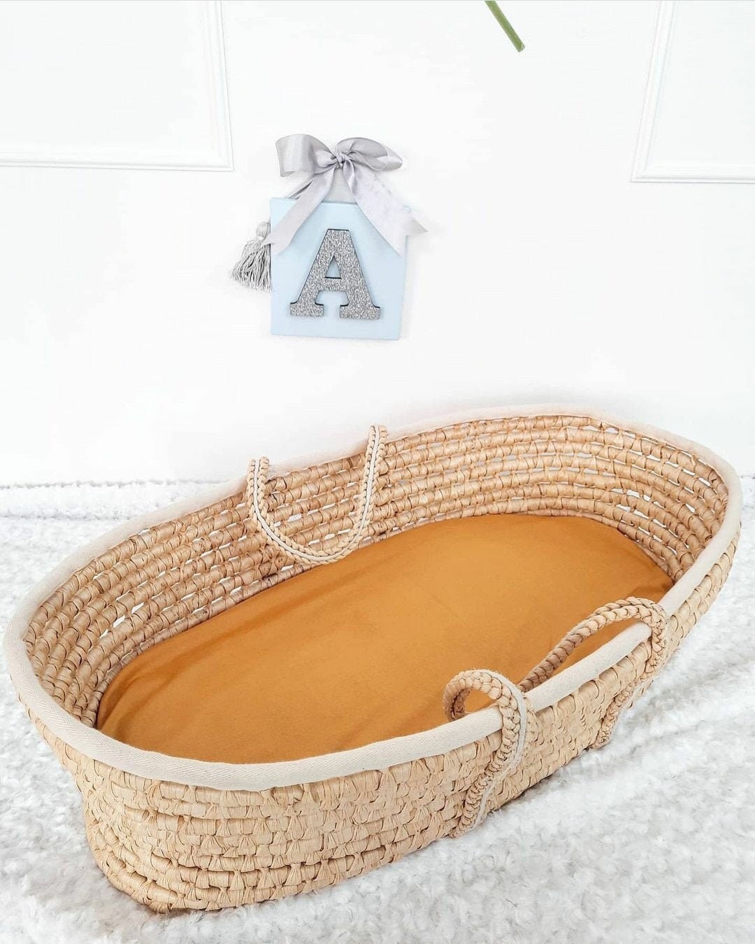 Baby Basket Sheets Mustard Moses Basket Sheet Gender Netural Etsy