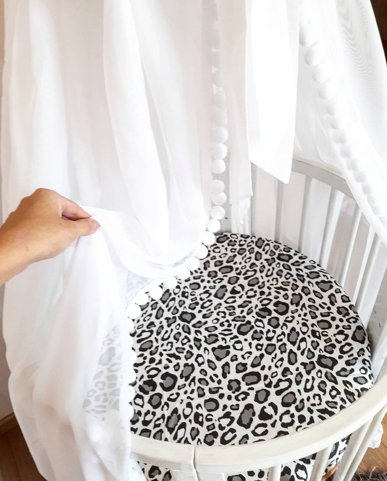 Bed Tulle Canopy for Nursery Princess Playhouse Pom Pom Etsy