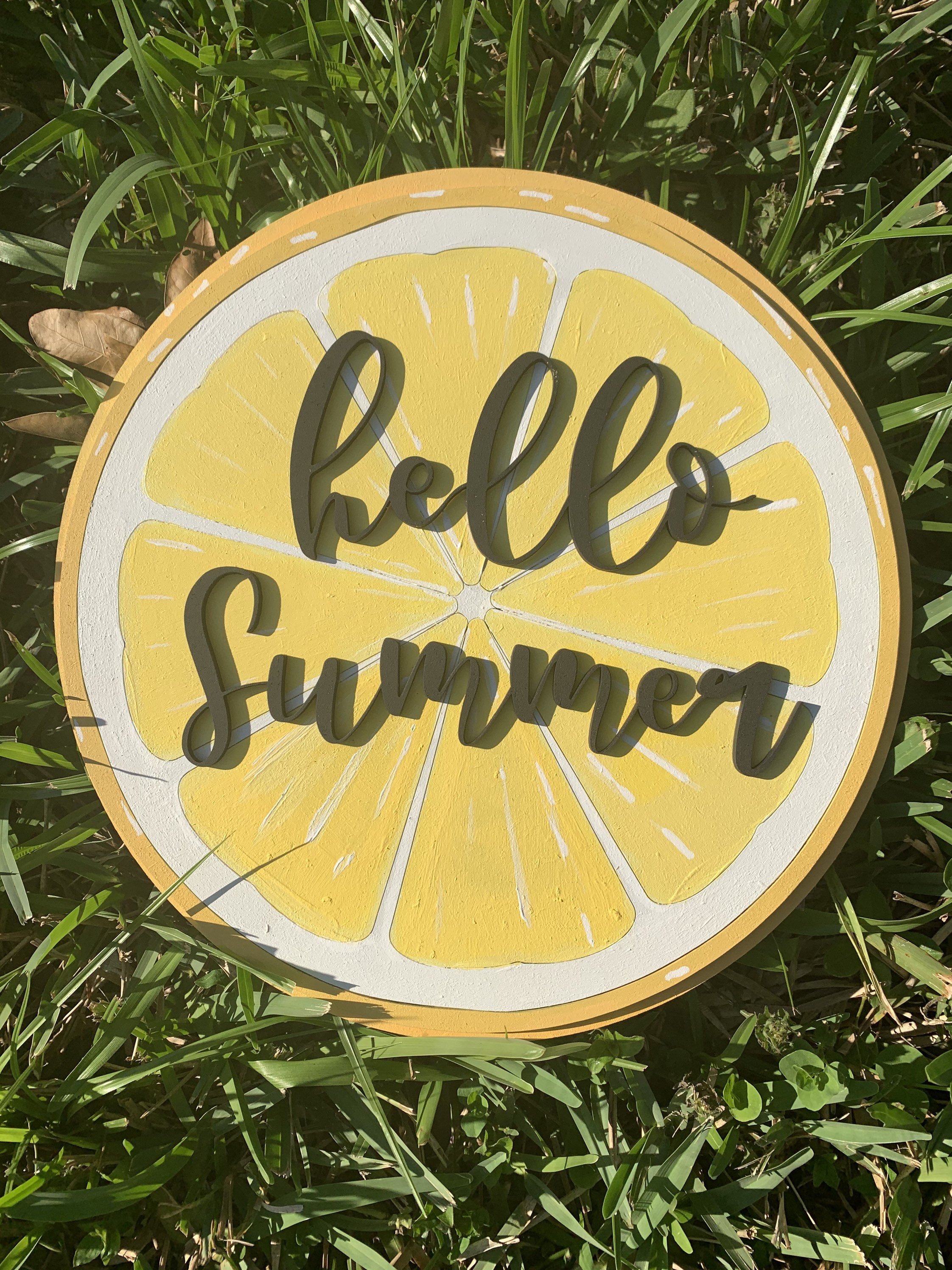 Lemon hello summer sign hello summer summer time wall decor | Etsy