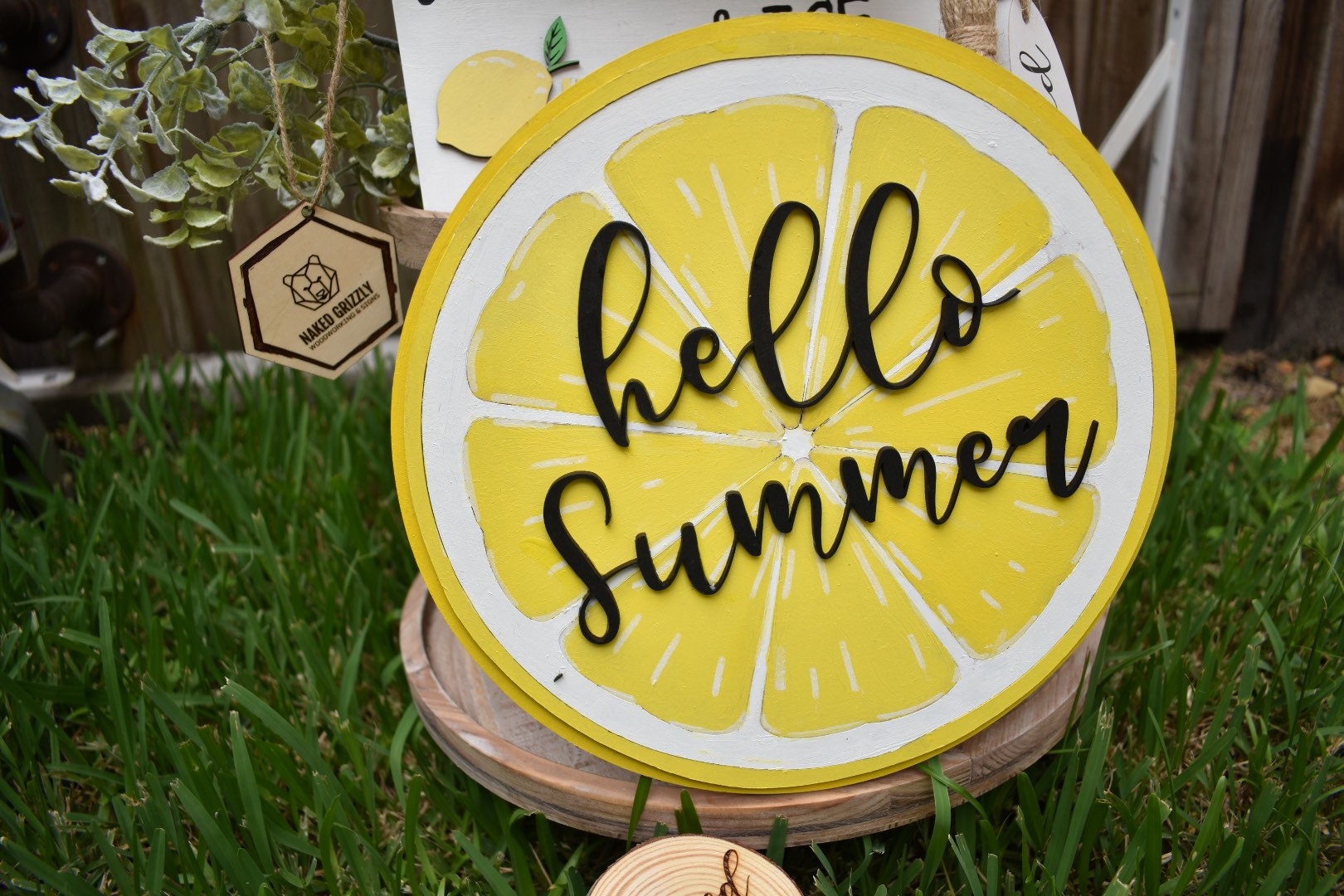 Lemon hello summer sign hello summer summer time wall decor Etsy