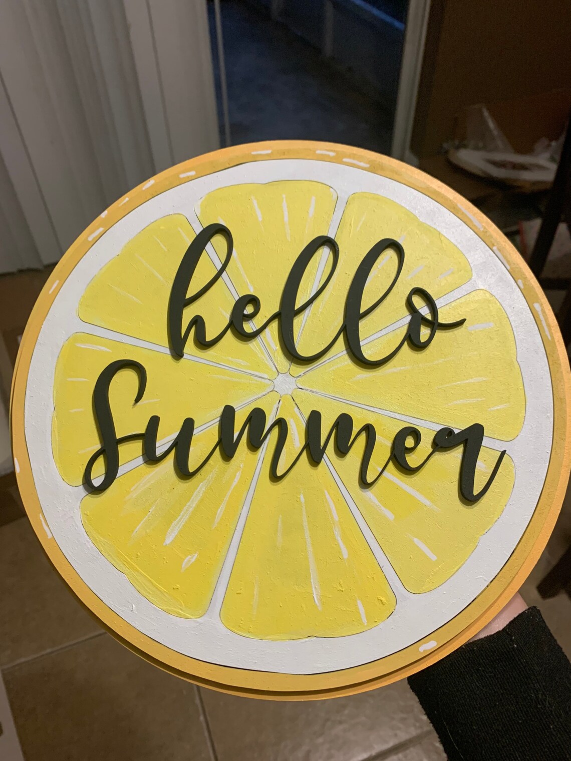 Lemon hello summer sign hello summer summer time wall decor | Etsy