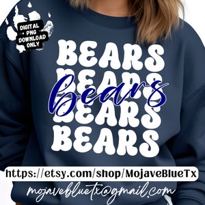 Björnar (manus med björnar 4 gånger) | Digital PNG | Sublimeringsdesign | Direktnedladdning