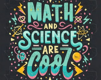 Matematyka i nauka są fajne (3 pliki) | Cyfrowy JPEG | Projekt sublimacyjny | Natychmiastowe pobranie