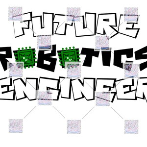 May include: Black and white graphic design with the text "FUTURE ROBOTICS ENGINEER". The word "ROBOTICS" is highlighted with two green circuit board images.