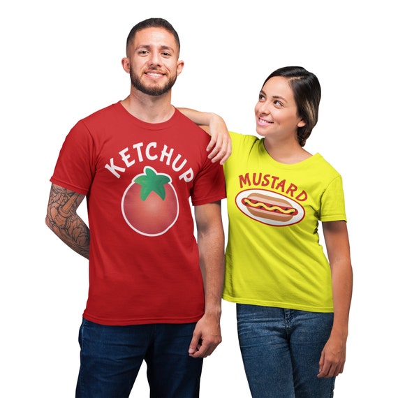Easy Halloween Couples Costume Ketchup and Mustard Boyfriend Girlfriend Husband Wife Adult Unisex Short Sleeve Shirt Etsy