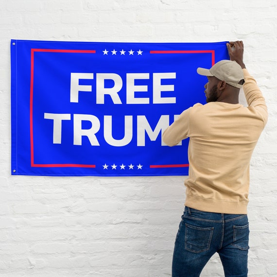 Free Trump Make America Great Again President Arrest Tuesday Protest New York MAGA Republican 2024 Election Flag